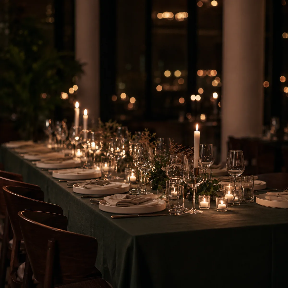Abendtafel im Kerzenlicht